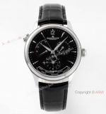 ZF Factory Swiss Replica Jaeger leCoultre Master Geographic Watch Black Leather Strap